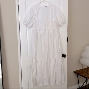 ASOS NWT White smock tiered midi dress